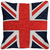 Soft and textured filled cushion with a playful Union Jack pattern