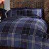 Classic tartan Argyle duvet cover set with checked pattern and contrasting cuff detail