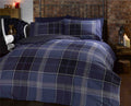 Classic tartan Argyle duvet cover set with checked pattern and contrasting cuff detail