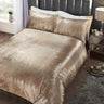 Luxurious Tiffany duvet set featuring foil printed sequin effect on crushed velvet fabric