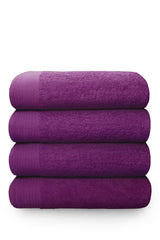  Luxuriously soft and absorbent 100% cotton pedestal mat in magenta colour