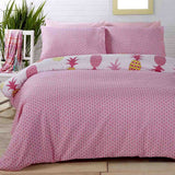  Duvet set featuring a coordinating geometric reverse and pineapple print