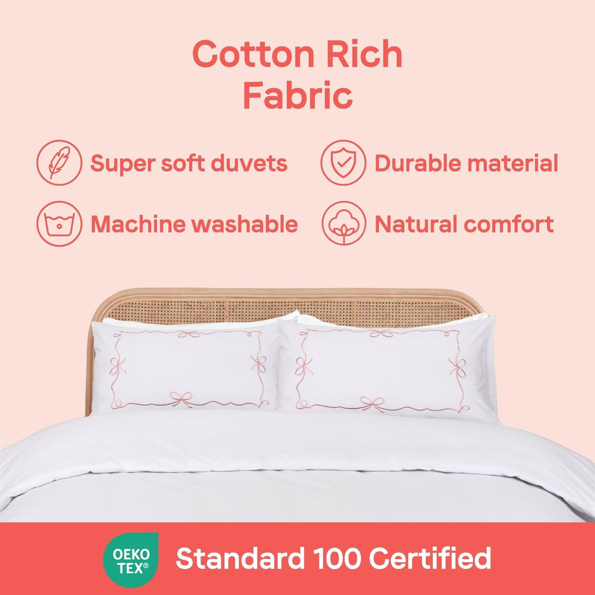 Embroidered Bows Duvet Set