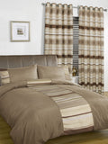 Stunning banded jacquard curtains combining chenille and faux silk textures