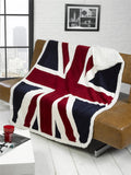 Luxurious Union Jack Throw featuring soft touch coral fleece with vibrant printed British flag design