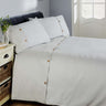 Luxurious waffle-patterned duvet set with horizontal border and button details