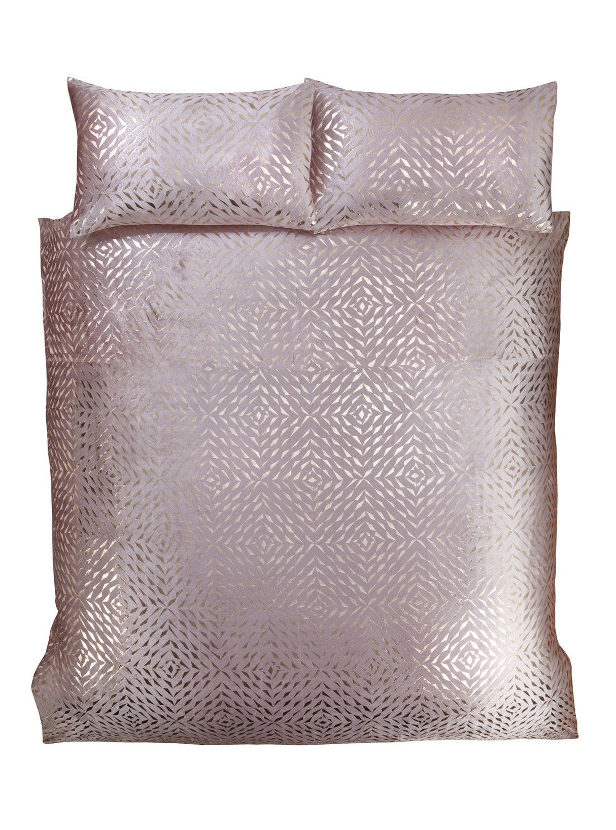 Elegant Bellagio Duvet Set in Blush Pink with Gold Foil Detailing, King Size, Duvet Cover and 2 Matching Pillowcases