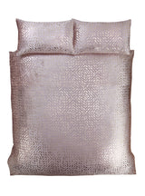 Elegant Bellagio Duvet Set in Blush Pink with Gold Foil Detailing, King Size, Duvet Cover and 2 Matching Pillowcases