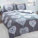 Scandi Heart Brushed Cotton Duvet Set