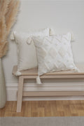 Decorative Juniper Tufted Filled Cushion adding sophistication and comfort to a modern living space