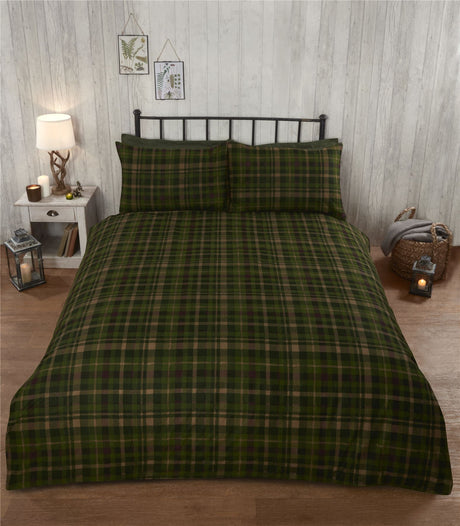 All sizes of Angus Stag duvet sets made from 100% brushed cotton with fully reversible design