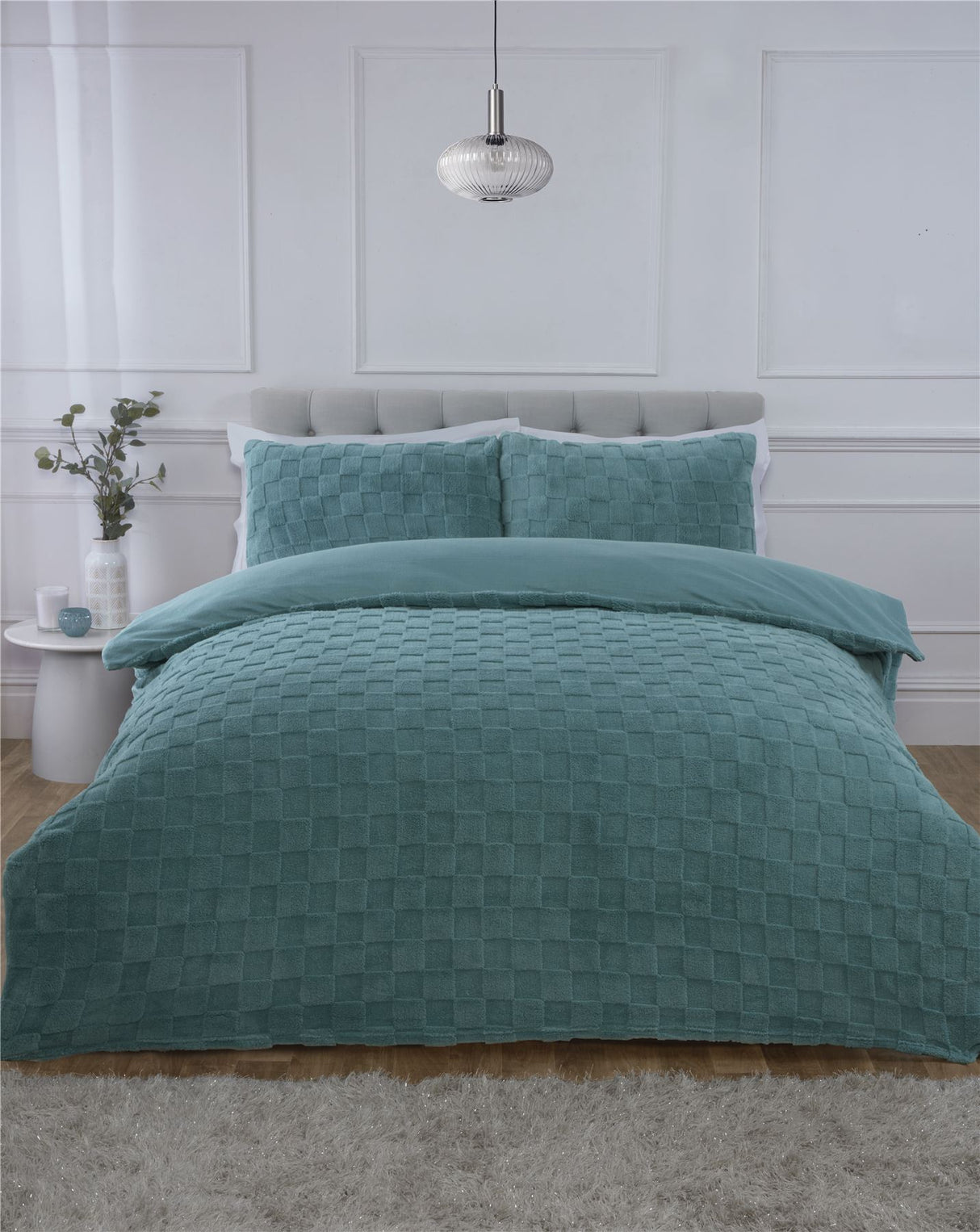 Luxury Check Teddy Duvet Set
