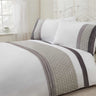 Add a close-up of the Anise Duvet Set showcasing the star quilted banded top cuff design with luxurious satin pintucks