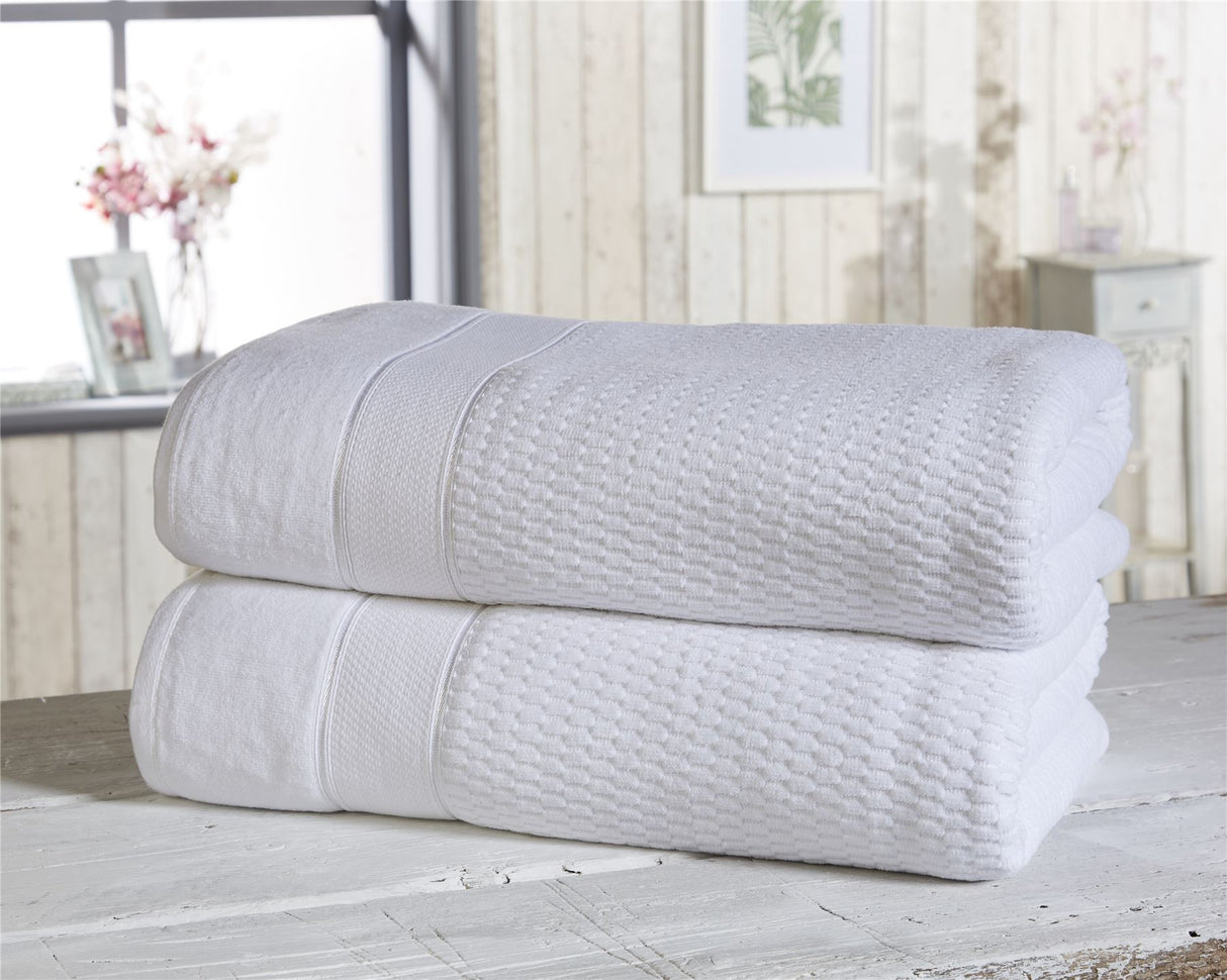 2x hand towels (50x80cm) and 2x bath towel (70x120cm) in 4-PC Bale