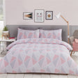  On-trend duvet cover with matching pillowcases in blush pink and grey 