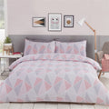  On-trend duvet cover with matching pillowcases in blush pink and grey 