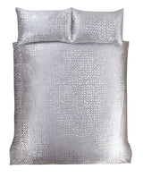 Stylish Bellagio Duvet Set in Silver with Silver Foil Detailing, Super King Size, Duvet Cover and 2 Matching Pillowcases