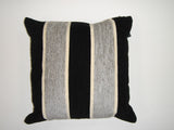 A heavyweight plum striped chenille filled cushion with a soft touch