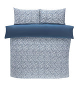 Close-up of the navy blue Pebbles Duvet Cover showcasing durable 180 thread count microfibre material