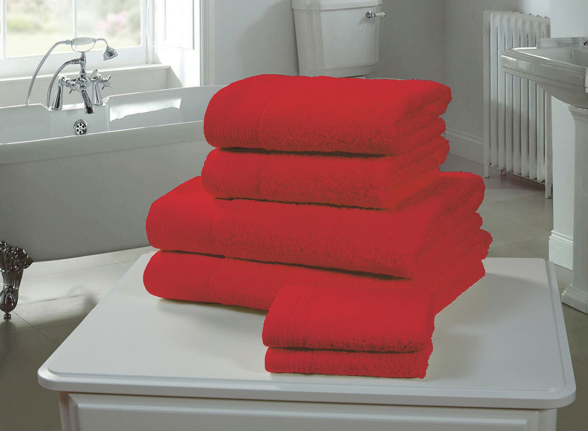 Red bath mat, 100% cotton, 600gsm, soft, absorbent and durable