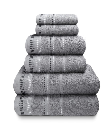 Set of two plush bath sheets measuring 90x140cm with luxurious embroidery trim, perfect for wrapping yourself in softness