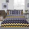 Reversible Three D Duvet Set with eye-catching zig zag textured design on one side and lively striped pattern on the other