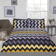 Reversible Three D Duvet Set with eye-catching zig zag textured design on one side and lively striped pattern on the other