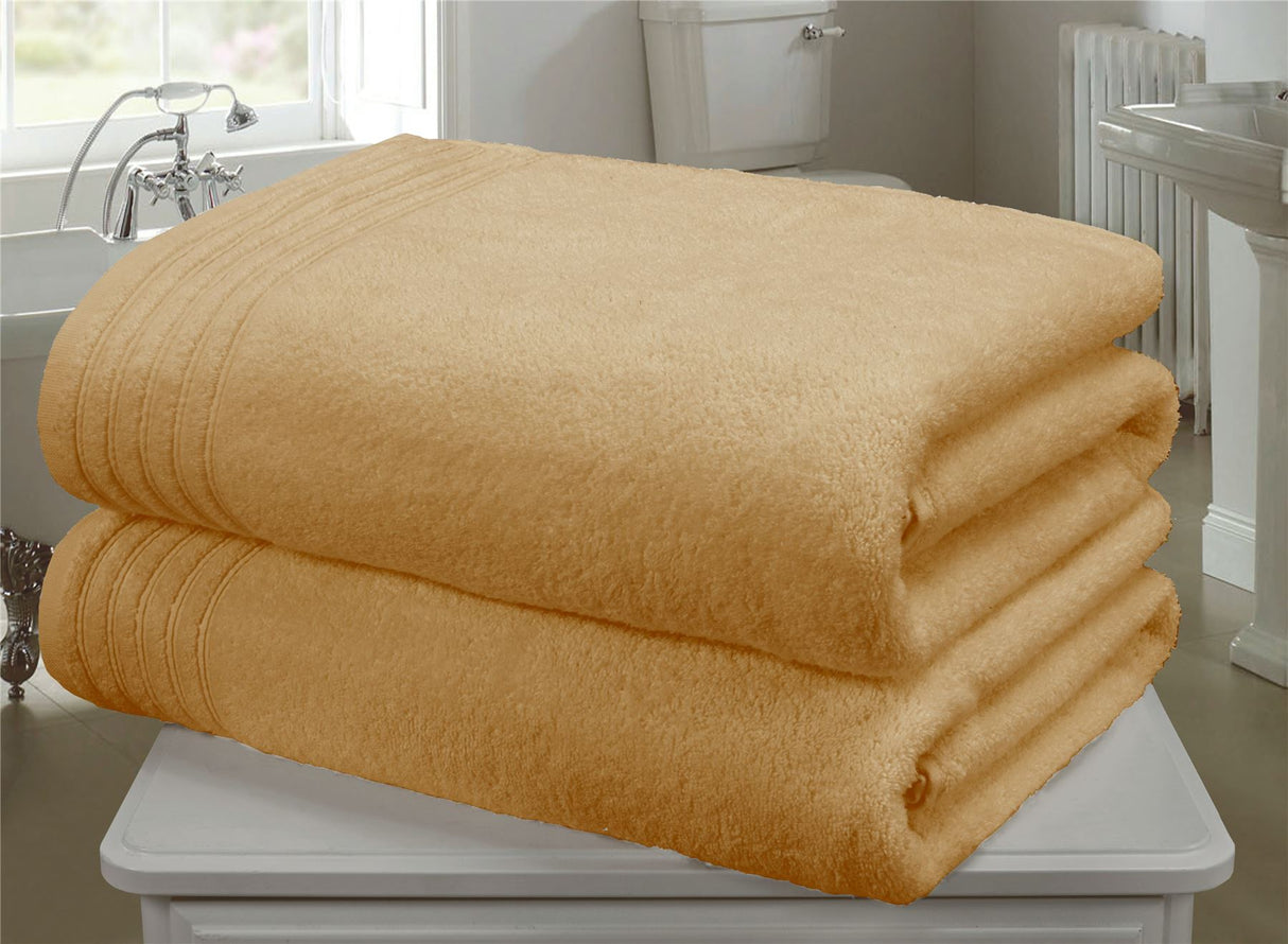 Soft fluffy 100% pure cotton 2-piece bale bath sheets