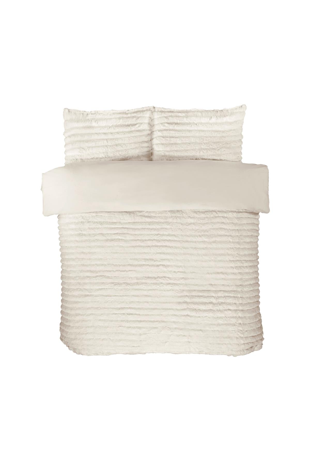 A cosy sleep environment with the rabbit faux-fur bedding set, perfect for adding warmth and elegance