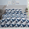 Modern abstract triangle design on duvet set in blush pink and grey shades