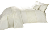Stunning single pillowcase with matching duvet cover featuring delicate embroidery