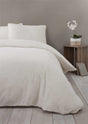 Elegant ivory cream Teddy Fleece Duvet Set featuring a cosy, energy-efficient design and popper closure