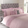 Full view of the Limoge Duvet Set arranged on a bed, highlighting its classic style and button closure
