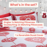 Scandi Heart Brushed Cotton Duvet Set