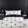 Luxurious black and white spider-inspired reversible duvet set with easycare fabric