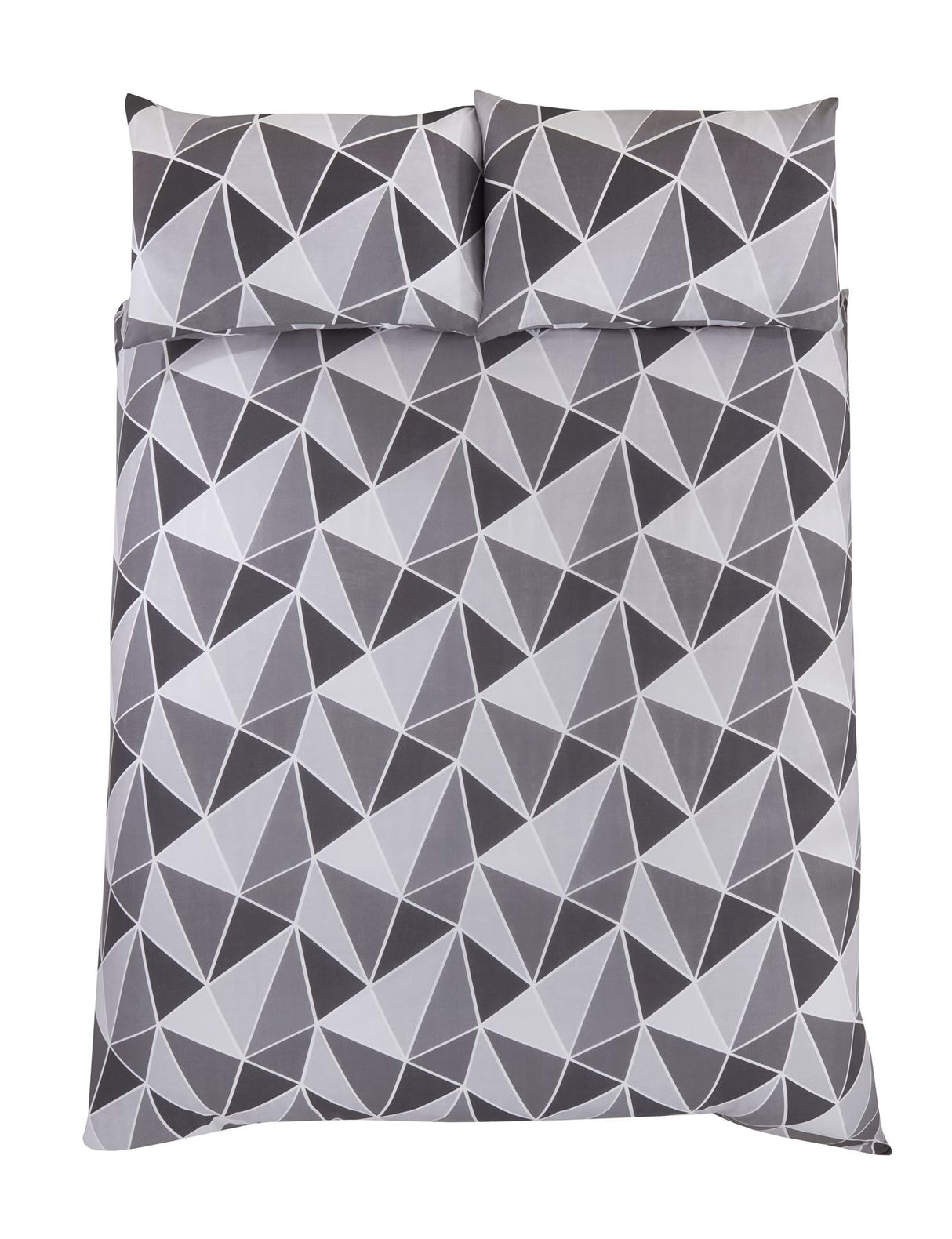  Single duvet cover with matching pillowcase in abstract triangle design 
