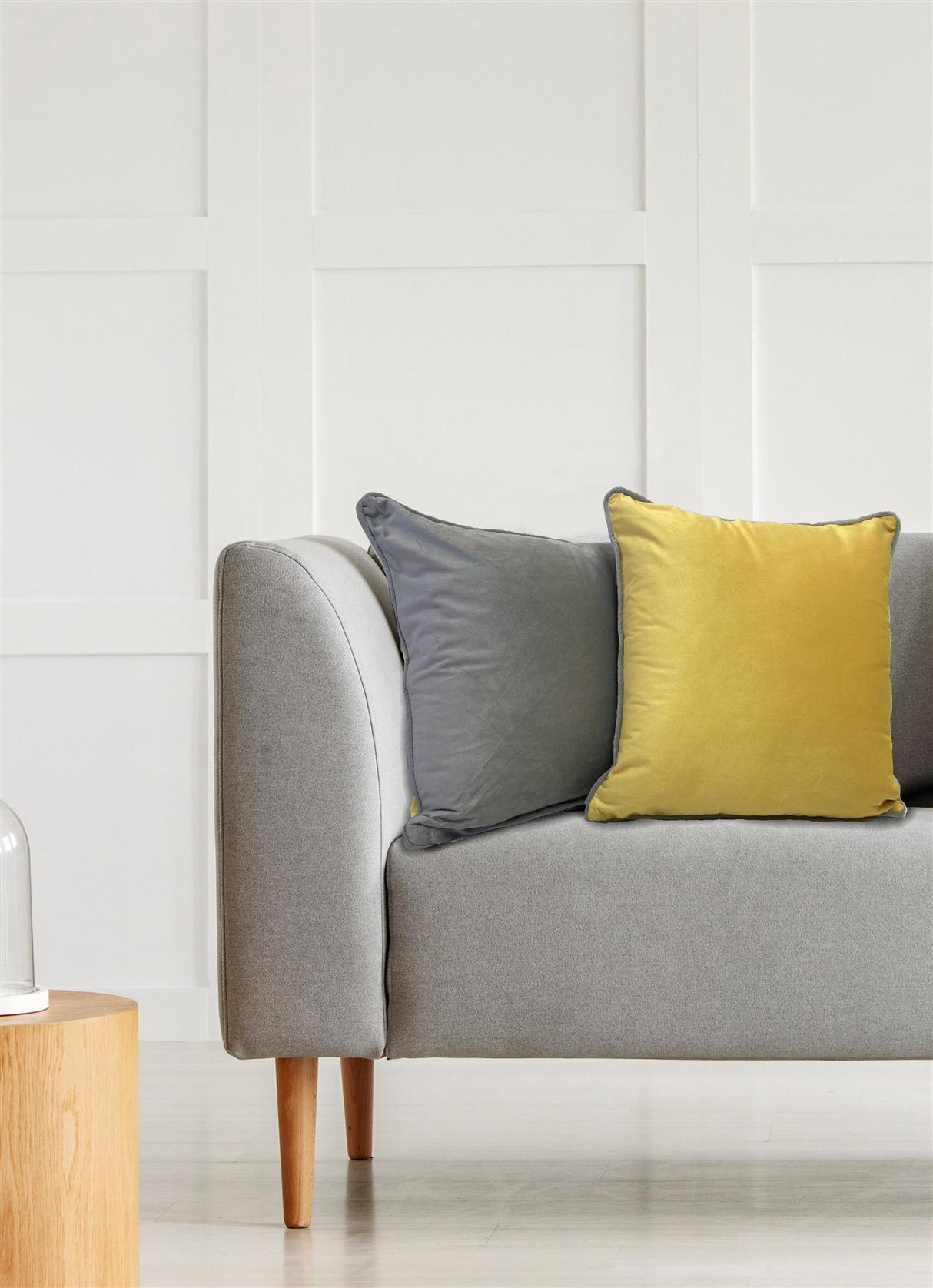 Piped Velvet Filled Cushion 43X43Cm
