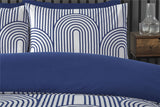 Arrangement of the Arches Duvet Set with matching pillowcases, demonstrating its modern aesthetic in a well-designed bedroom