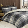 Traditional check print on 100% brushed cotton duvet set with matching pillowcases