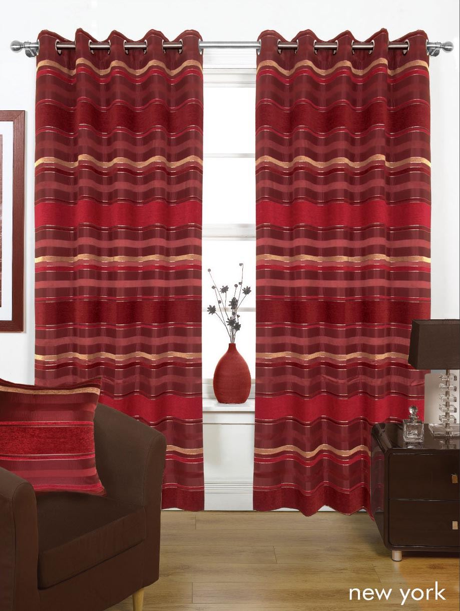 Pair of curtains with eyelet headers (4cm), ready for pole