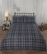 Kingsize Angus Stag duvet set designed with stag motifs and tartan backing for cosy winter nights