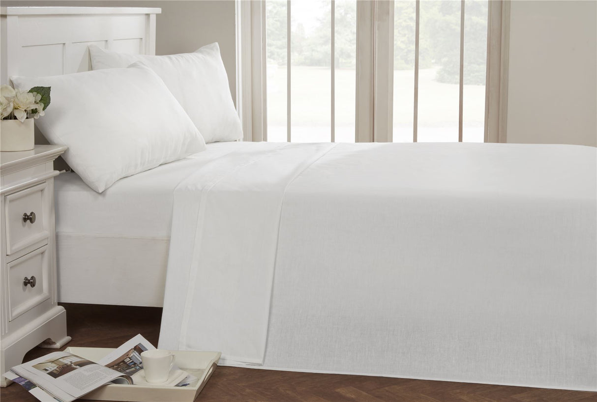 Brightly coloured brushed cotton sheet set in a vibrant red shade, highlighting its easycare and heat retention qualities