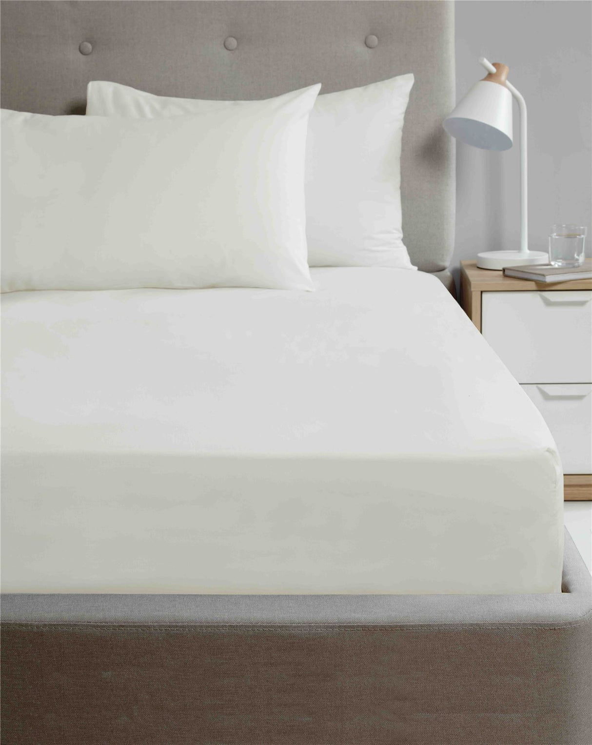 Charcoal fitted sheet from the Happy Home Budget range, soft, cosy, and easycare for a restful night