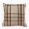 Cozy 43x43cm Highland Check Cushion featuring warm woven check design in natural colours, perfect for adding heritage charm to your home decor