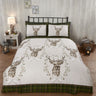 Rustic Angus Stag Brushed Cotton Duvet Set featuring stag head motifs on the front