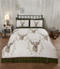 Rustic Angus Stag Brushed Cotton Duvet Set featuring stag head motifs on the front