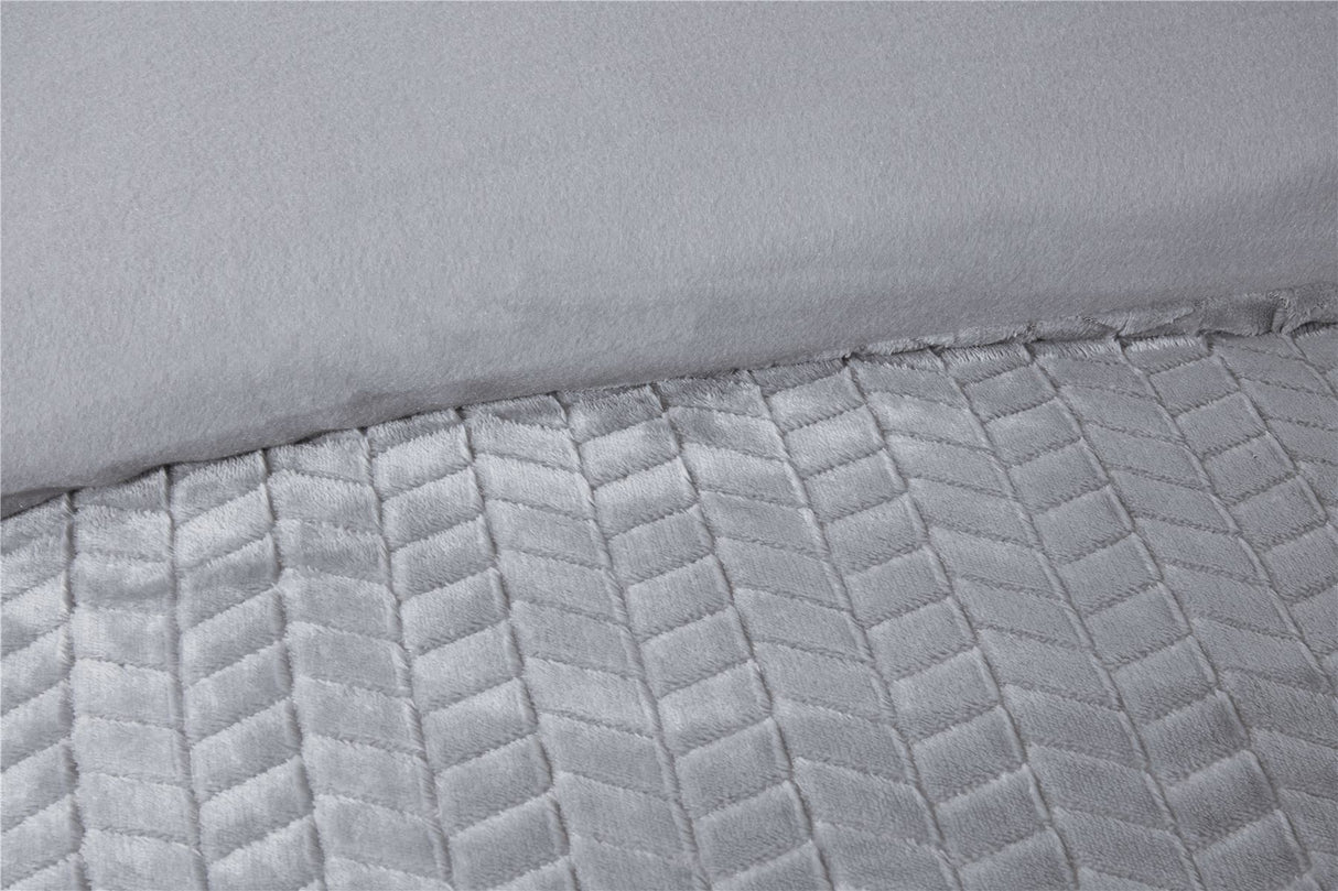 Chevron Faux Fur Duvet Set