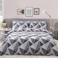Contemporary blush pink and grey geometric leo duvet cover set 