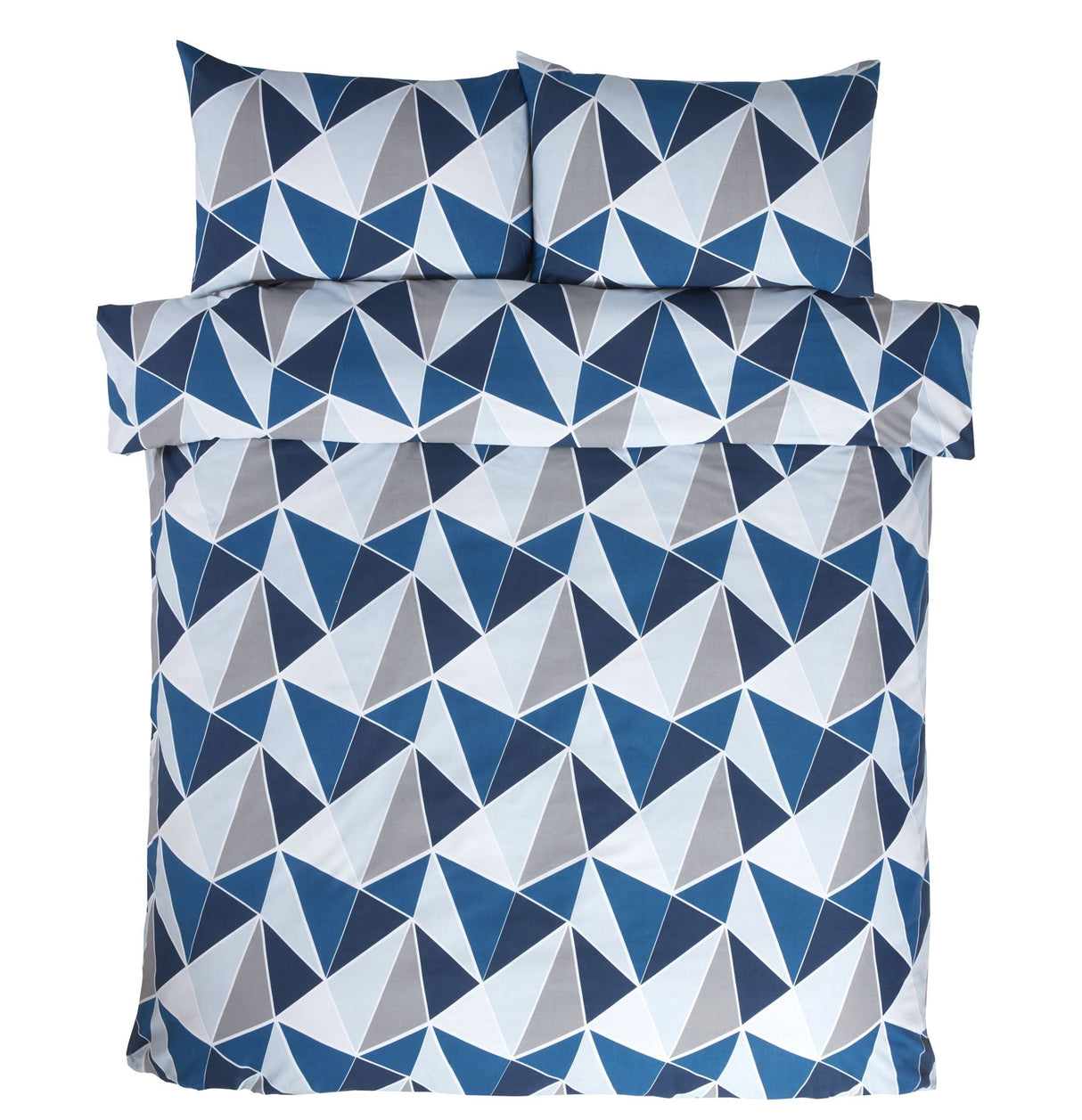  Double duvet cover with two matching pillowcases in blush pink and grey 
