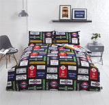TfL London signs duvet cover set with retro underground signs